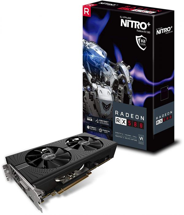 Sapphire 11265-01-20G Radeon NITRO+ RX 580 8GB GDDR5 DUAL HDMI / DVI-D / DUAL DP with backplate (UEFI) PCI-E Graphics Card